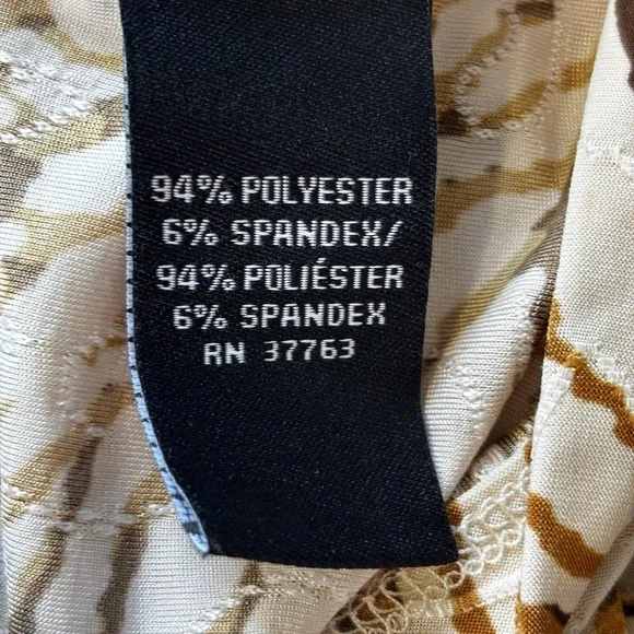 Rafaella Womens Textured Beige Top Size X-Large Cowl Neck Sleeveless Stretch - Picture 7 of 10